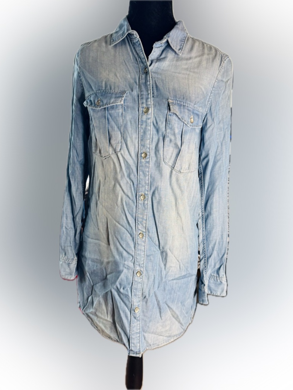 Light blue soft denim button-down dress from H&M